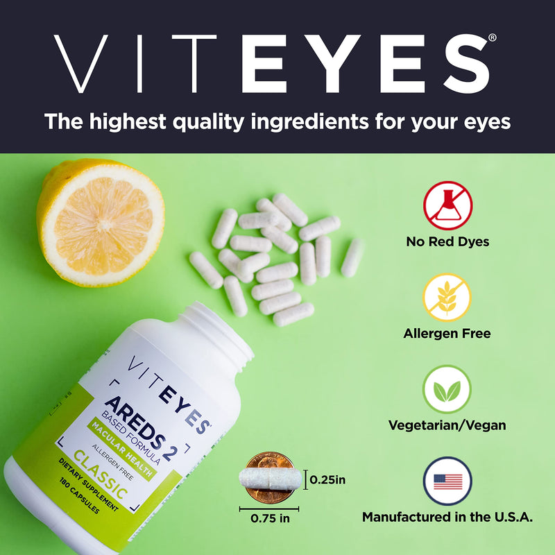 Viteyes AREDS 2 Capsules and Multivitamin AREDS 2 Companion, Single Daily Dose Eye Vitamins, 3 Month Supply