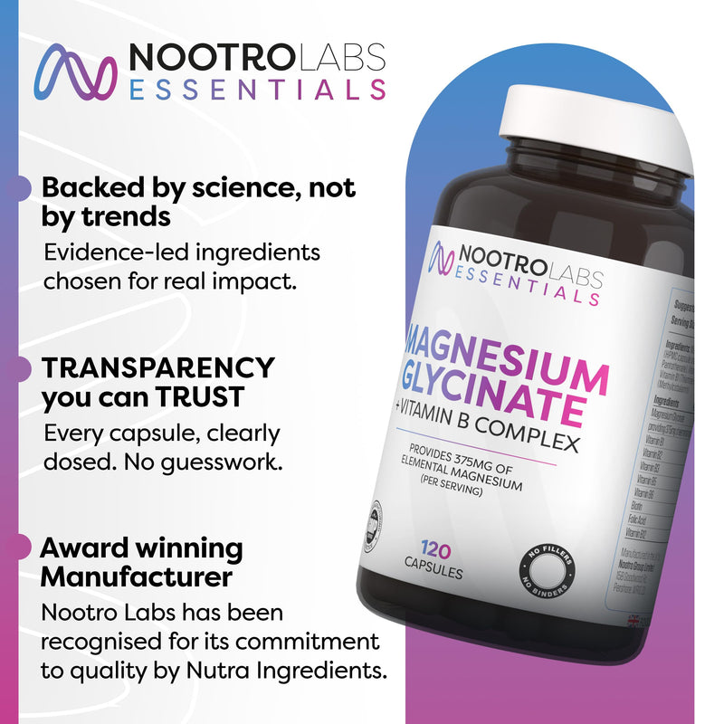 Nootro Labs Magnesium Citrate Supplement, High Strength 510mg Elemental Magnesium, Bioavailable Form to Support Energy, Muscles, Nervous System & Wellbeing, Vegan (60 Servings, 2 Month Supply)