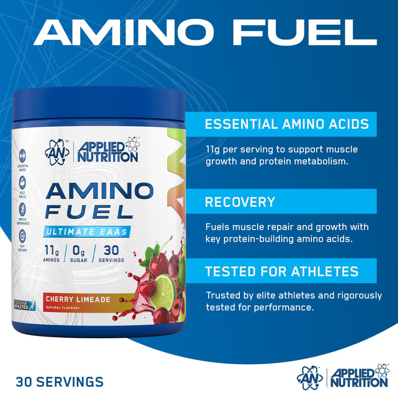 Applied Nutrition Bundle Amino Fuel 390g + Lifestyle Water Bottle 1000ml - Amino Acids Supplement, EAA Essential Amino Acids Powder, Muscle Fuel & Recovery (Fruit Salad) Fruit Salad
