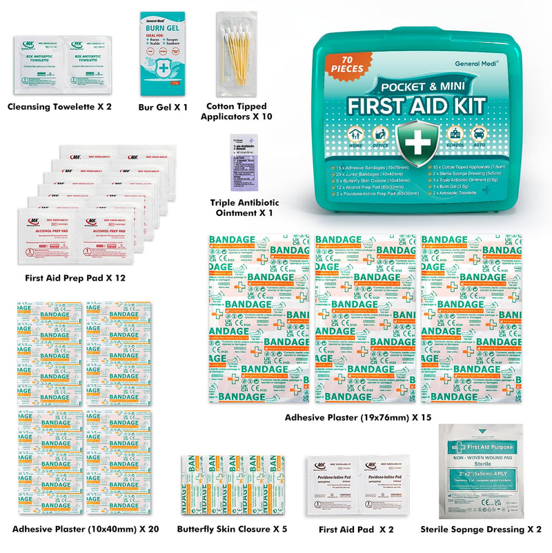 [Australia] - General Medi 420 Piece First Aid Kit, 6 Individual Boxes of 70 Items Each - Contains Premium Medical Supplies for Travel, Home, Office, Vehicle, Camping, Workplace & Outdoor (420 pcs, 6 Pack) 420 Pieces 