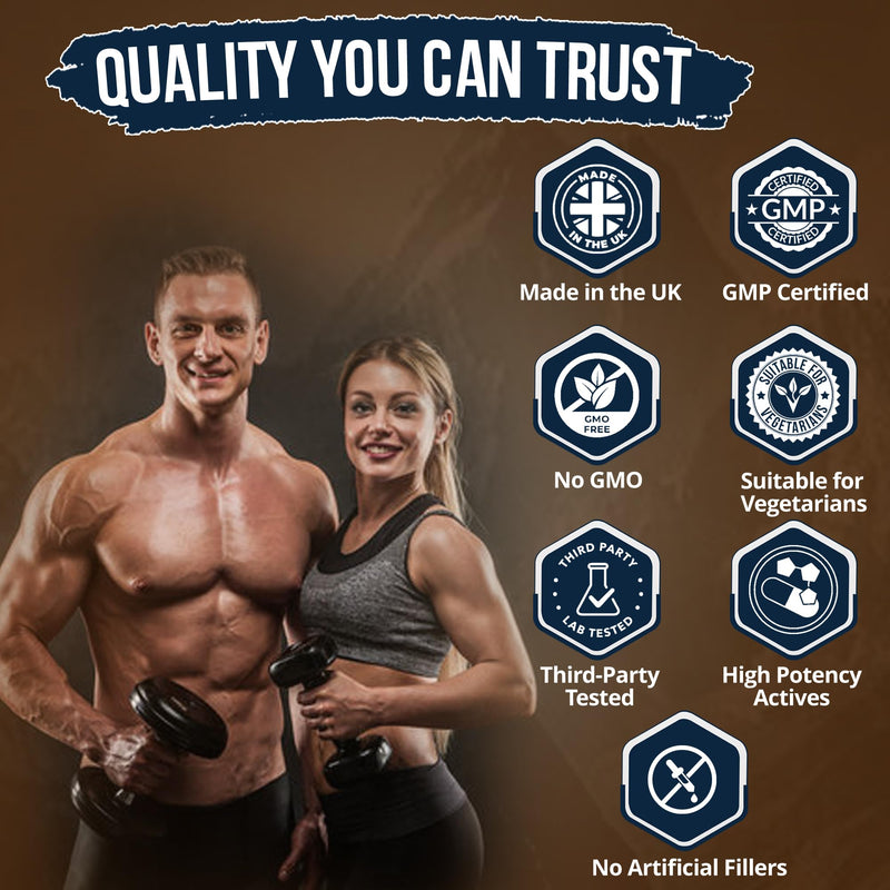 Shilajit 2000mg Adaptogen Complex with Ashwagandha, Rhodiola, Zinc, B6 & D3 | 90 Capsules | UK-Manufactured