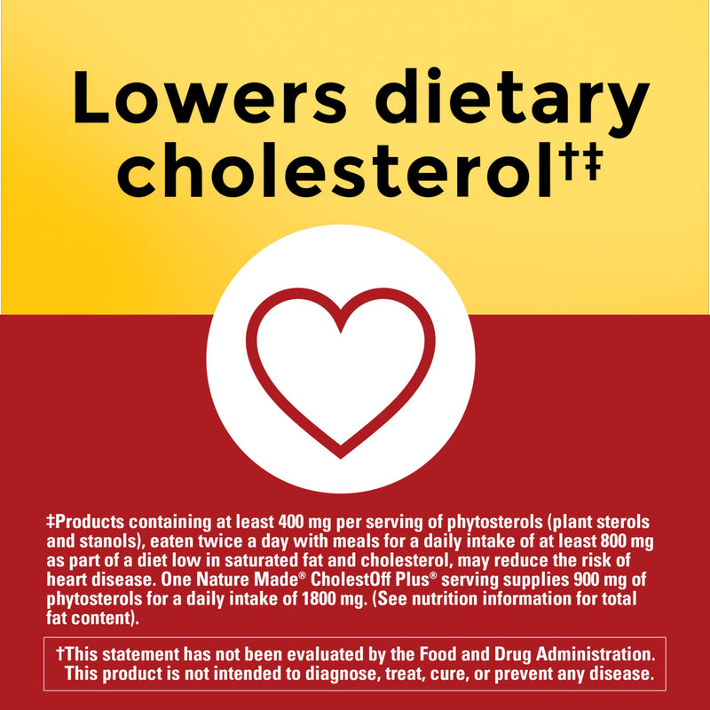 Nature Made CholestOff Plus, 100 Softgels | Dietary Supplement for Heart Health Support, 25 Day Supply