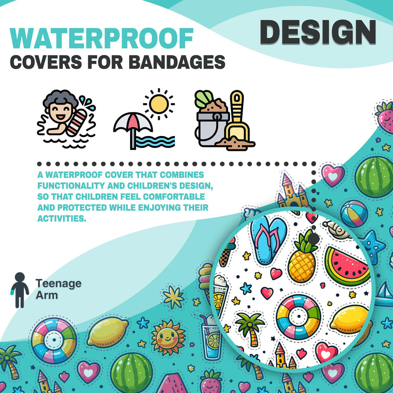 [Australia] - DOJA Barcelona | Plaster protection waterproof hand children 51x24cm | Waterproof PVC plaster protection with silicone closure | Plaster cover child or teenager | Waterproof shower protection for shower or pool 