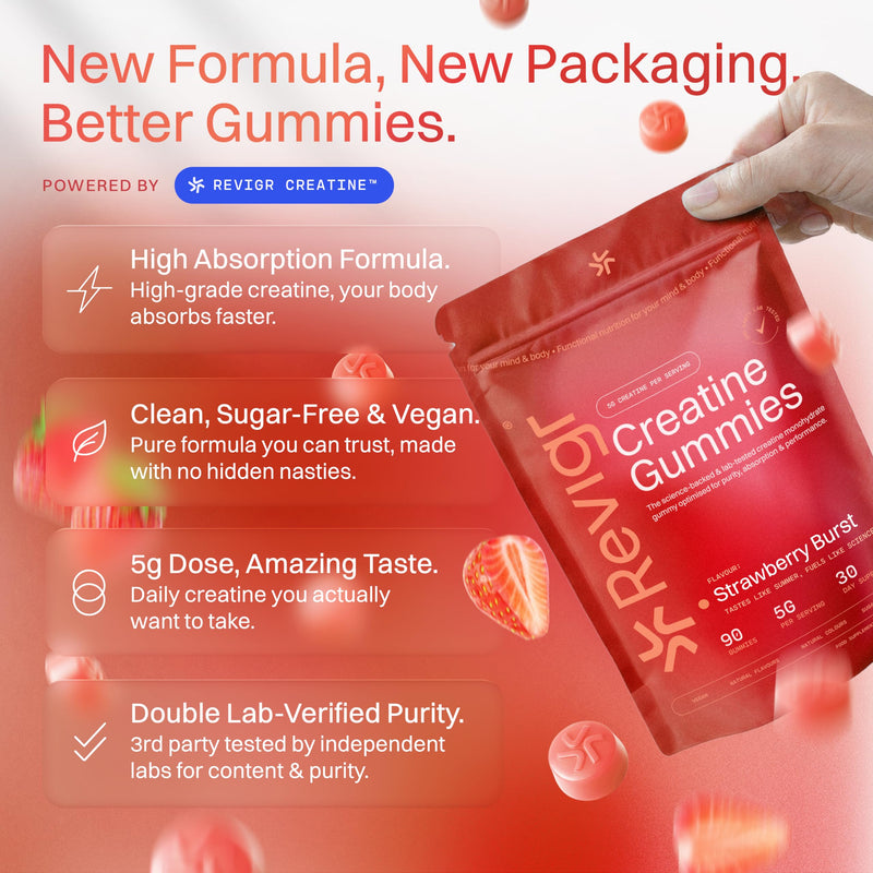 Creatine Monohydrate Gummies 5000mg – 90 Vegan Sugar-Free Gummies, Lab Tested with COA, Pre-Workout & Muscle Recovery for Men & Women, 1 Month Supply Strawberry Burst
