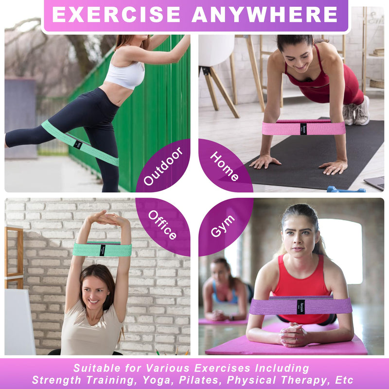 [Australia] - Resistance Bands for Working Out, 3 Levels Exercise Bands Workout Bands Set for Women Men, Hip Legs Booty Bands for Home Fitness, Gym, Yoga, Pilates Assorted 
