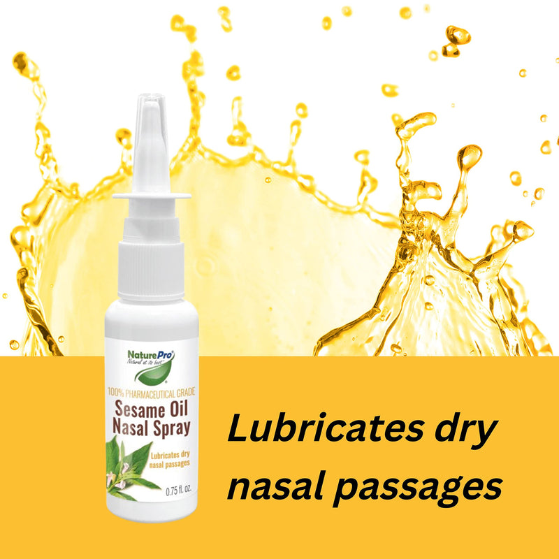 [Australia] - Sesame Oil Nasal Spray N Natural Nasal moisturizer Made from 100% Natural Source Sesame Oil moisturizes and Lubricates severely Dry Nasal Passages | 0.75 fl 