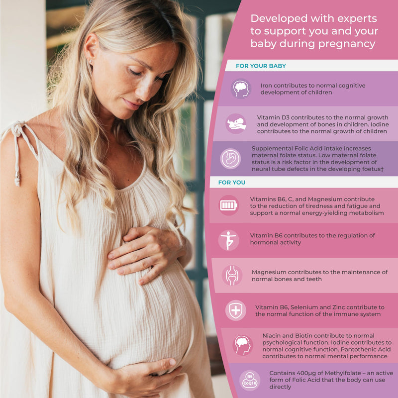 Health & Her Pregnancy Multi-Nutrient Support - Pregnancy Vitamins for Women - Contains Folic Acid, Selenium, Vitamin B12, Zinc and Magnesium - 1 Month Supply - 60 Capsules - Vegan & Gluten Free 60 count (Pack of 1)