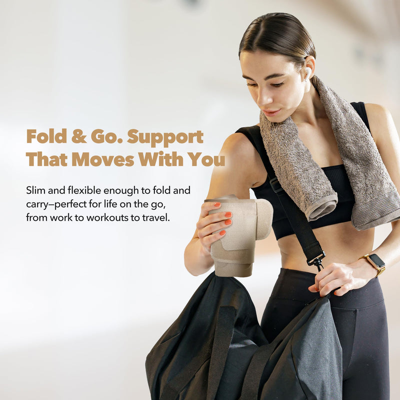 [Australia] - Slim Fit Lower Back Brace – Ultra-Thin Ergonomic H-Shaped Resin Support, Seamless Design for Strong & Comfortable Lumbar Support, Lightweight & Discreet Back Brace (Beige, Large) Beige 