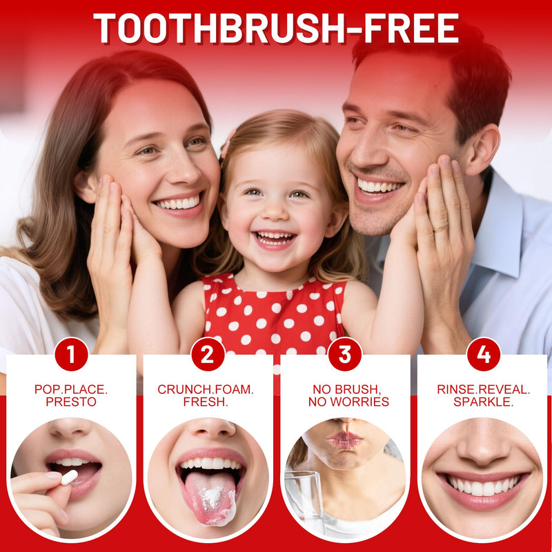 [Australia] - SP-6 Probiotics & Hydroxyapatite Toothpaste Tablets - Remineralizing Enamel Repair, Fluoride-Free Whitening, Mint Fresh Travel Tabs (62 Count) 