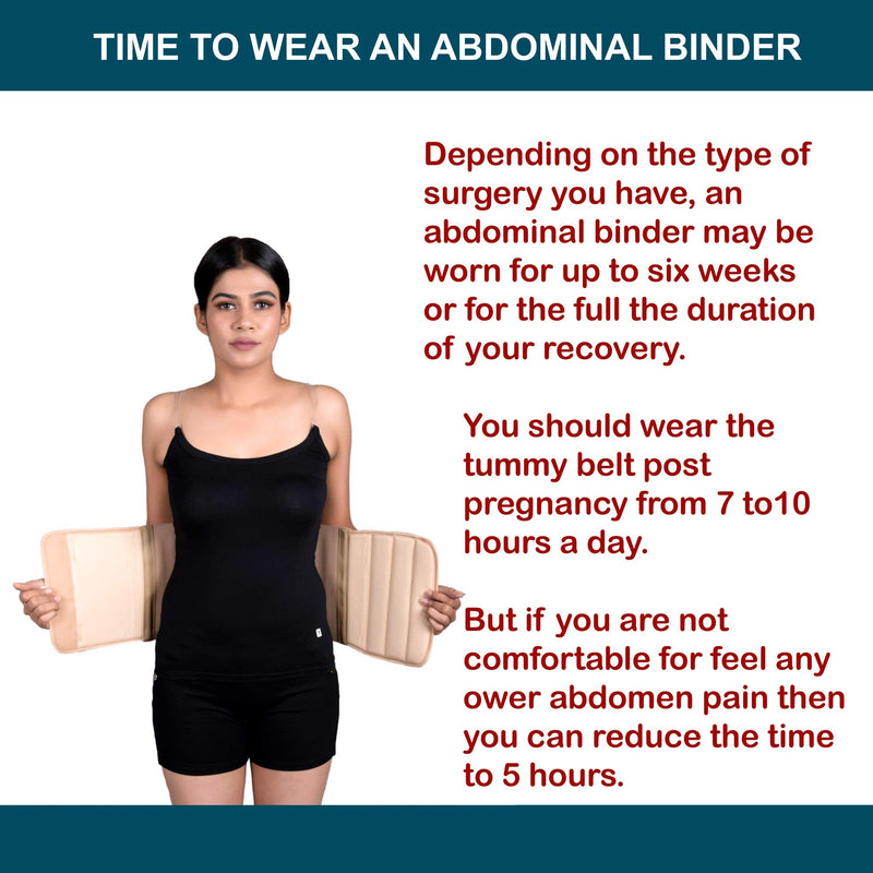 Wonder Care Abdominal Binder for Men and Women/Postpartum Post-Operative Post-Surgery Wrap/Abdomen Navel Umbilical Hernia Support Belt (M) M(32-35")
