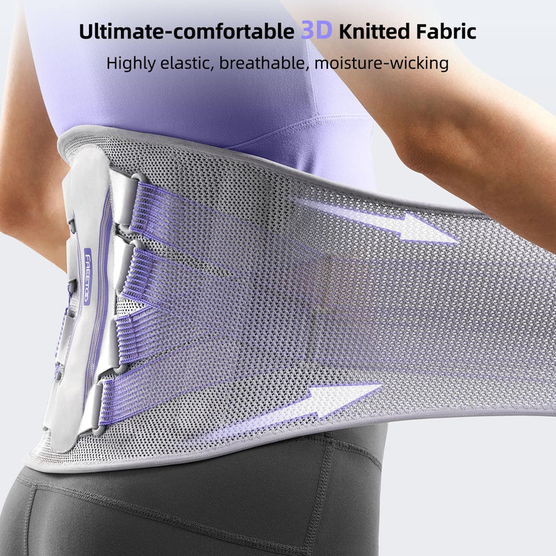 [Australia] - FREETOO Back Brace for Lower Back Pain Women with Bionic Support System, Adjustable Knitted Lumbar Support Belt, Breathable Mesh Design with Lumbar Pad,for Herniated Disc,Sciatica,Scoliosis Maximum Level Lumbar Support Medium 