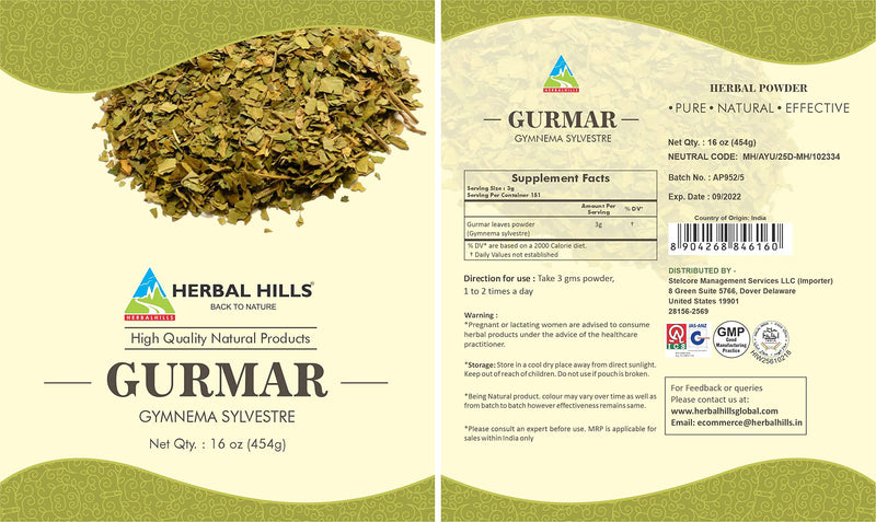 [Australia] - HERBAL HILLS Organic Gurmar Powder & Shikakai Powder | Pack of 2 (16 oz each) | Best for Healthy Life 