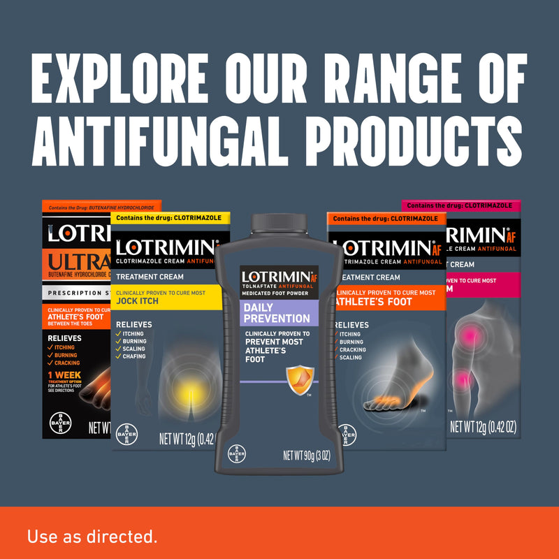 Lotrimin® AF Cream, Athlete's Foot 1% Clotrimazole Antifungal Cream Treatment, Clinically Proven Effective, 1.1 Ounce (New Look) 30 g