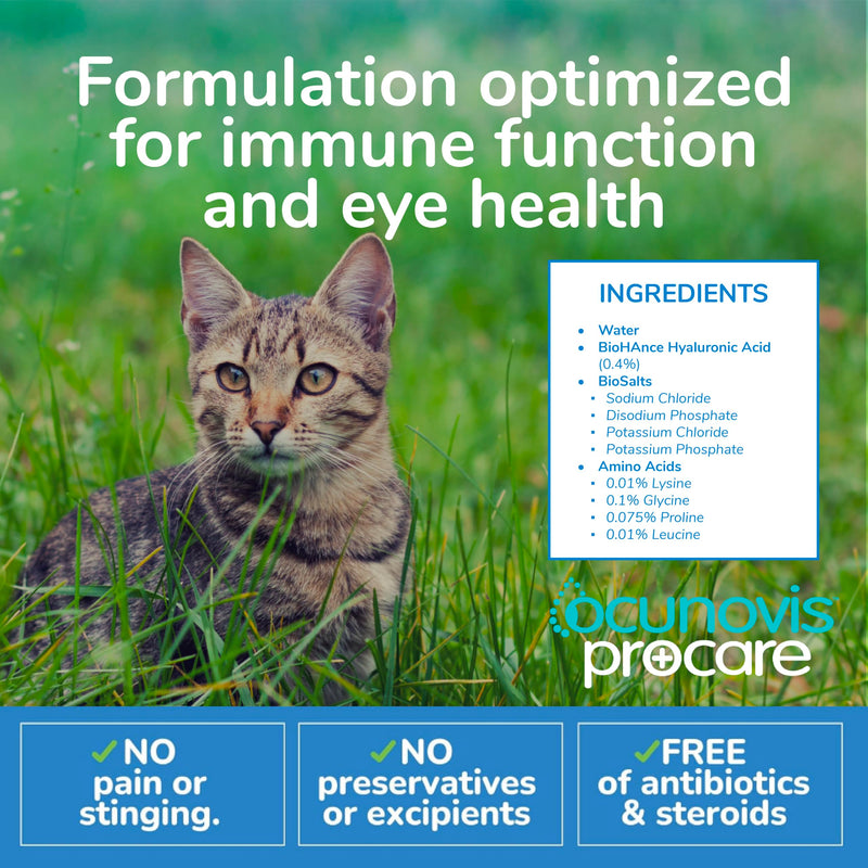 Sentrx Ocunovis ProCare Gel Eye Drops for Cats with Lysine, Eye Lube for Dogs, Patented BioHance for Dry Eyes, Allergies, 5 ml - PawsPlanet Australia