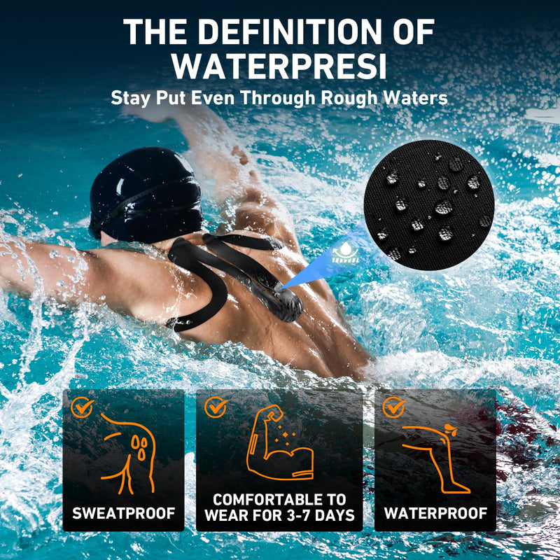 Kinesiology Tape for Shoulder&Neck, 12 Count Shoulder&Neck Tape Precut, KTQUICK Original Cotton Waterproof & Breathable, Enhance Elastic Kinesiology Athletic Tape for Shoulder&Neck Support (Black) Black