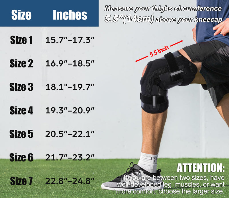 [Australia] - NEENCA Professional Knee Brace for Knee Pain, Hinged Knee Support with Patented X-Straps Fiting System, Strong Stability for Joint Pain Relief, Arthritis, Meniscus Tear, ACL, PCL, MCL, Sports, Workout Size 3 Black-Single 