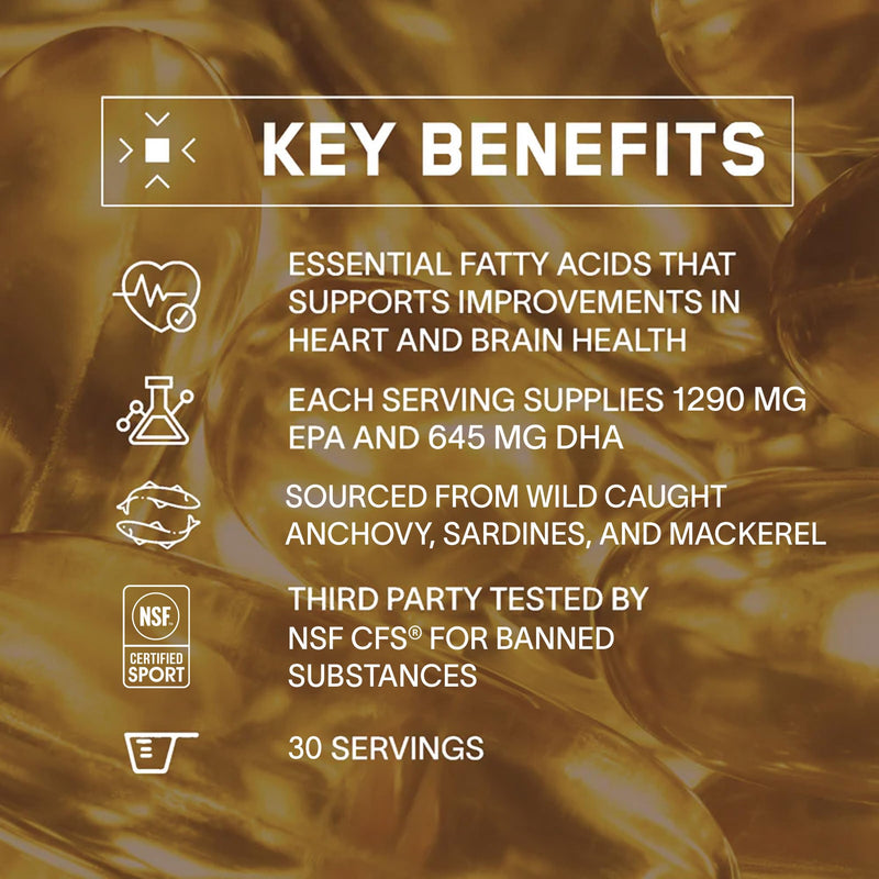 [Australia] - BARE PERFORMANCE NUTRITION, BPN Strong Omega Fish Oil Soft Gel, 1290mg Fish Oil per Capsule, Wild Caught Fish, Sustainably Sourced, IFOS Certified, 30 Servings 