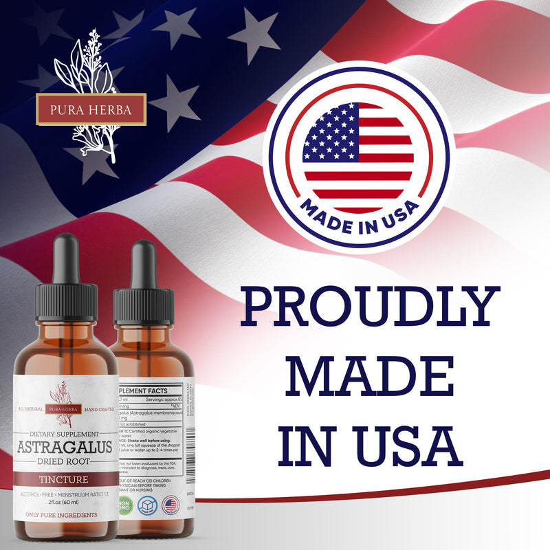 [Australia] - Organic Astragalus Tincture - Premium Astragalus Root Extract for Immune Support - Alcohol-Free, Sugar-Free, Vegan - High Potency Liquid Supplement - Made in USA - 2 Fl.Oz. 