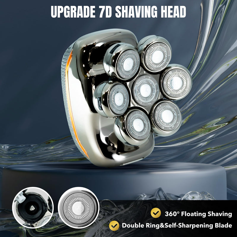 [Australia] - Head Shaver for Bald Man Cordless Electric Shavers - Detachable Heads Shavers for Men Waterproof Mens Razors for Shaving Rechargeable 7D Rotary Head Shaver,Nose Hair Trimmer,Ear Hair Trimmer for Men 