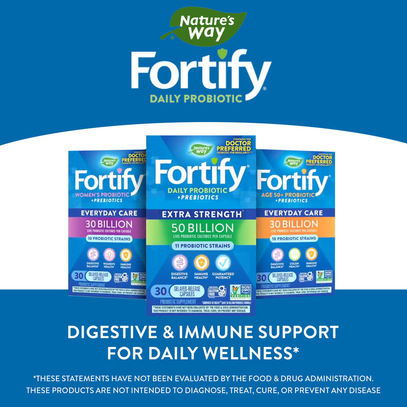 [Australia] - Nature's Way Fortify Extra Strength Probiotics for Women + Prebiotic, Digestive and Immune Health Support Supplement*, 30 Capsules 