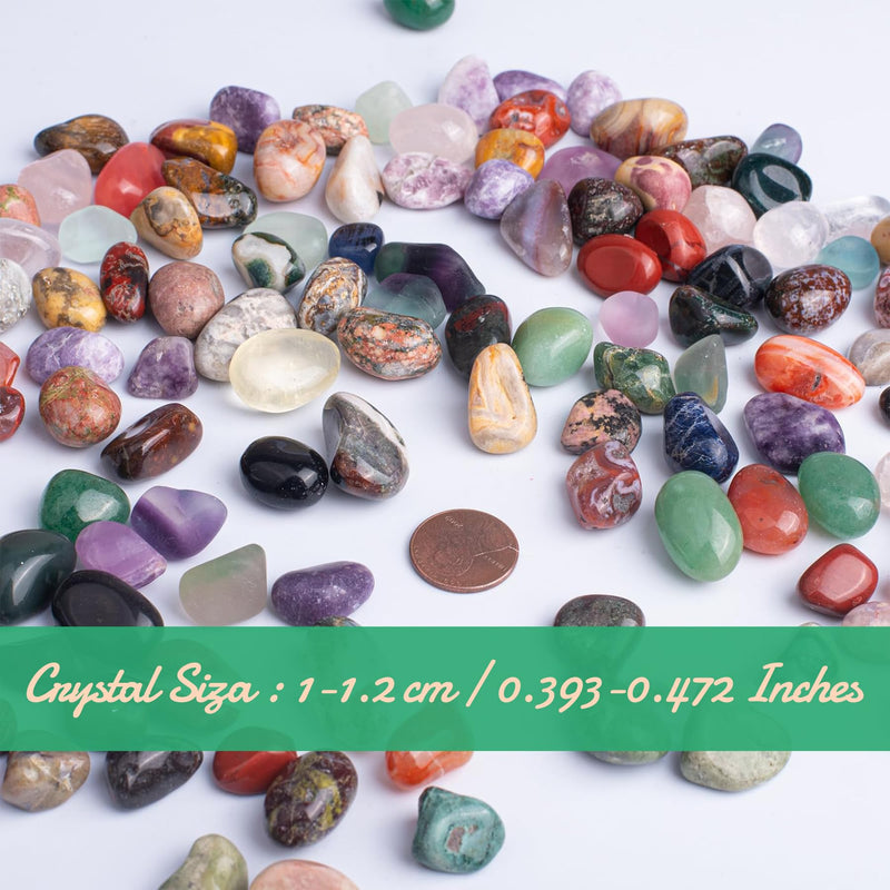[Australia] - Polished Mixed Crystal Chips Set, 0.4 inches, 128 Pcs - Handpicked Tumbled Stones and Crystals Bulk for Healing, Reiki, Meditation, Witchcraft and Home Decor Mixed Crystals 0.4" 