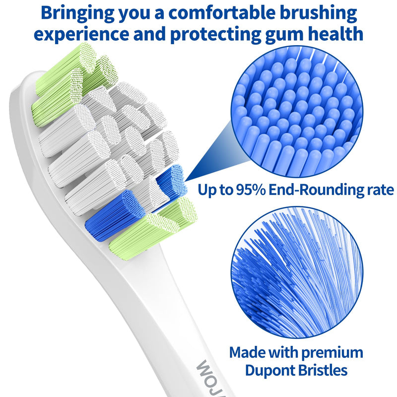 [Australia] - Replacement Toothbrush Brush Heads Compatible with Philips Sonicare Electric Toothbrushes with Click-on System Dupont Bristles for Optimal Plaque Remove, Pack of 10, White 1 Count (Pack of 10) 
