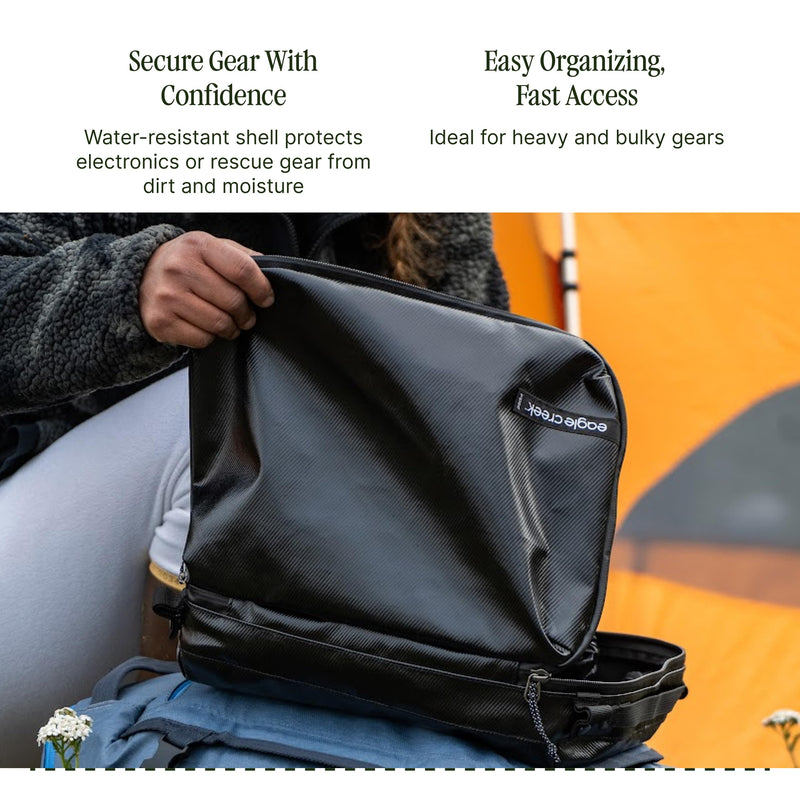 Eagle Creek Pack-It Gear Cube, Large, Atlantic Blue | Durable Packing Cube and Outdoor Travel Organizer to Keep Items Secure, Water-Resistant, Easily Attachable, Easy Gripping