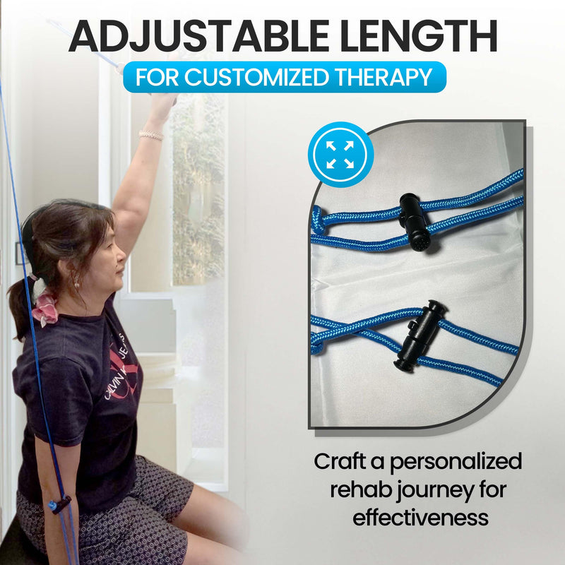 [Australia] - Shoulder Pulley for Physical Therapy - Shoulder Pain Relief | Exercise Equipment for Home Workouts | Pulleys for Shoulder Rehab over Door|Foam Handles w/Velcro | Rotator Cuff, Stroke and Arthritis 