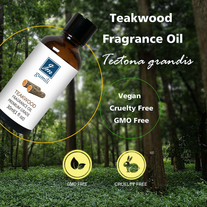 [Australia] - Teakwood Fragrance Oil, Perfume Oil, Home Scent for Soaps, Candle Making, Dryer Balls, Diffusers, Laundry, Slime -1 oz /30ml Teakwood 1 Fl Oz (Pack of 1) 