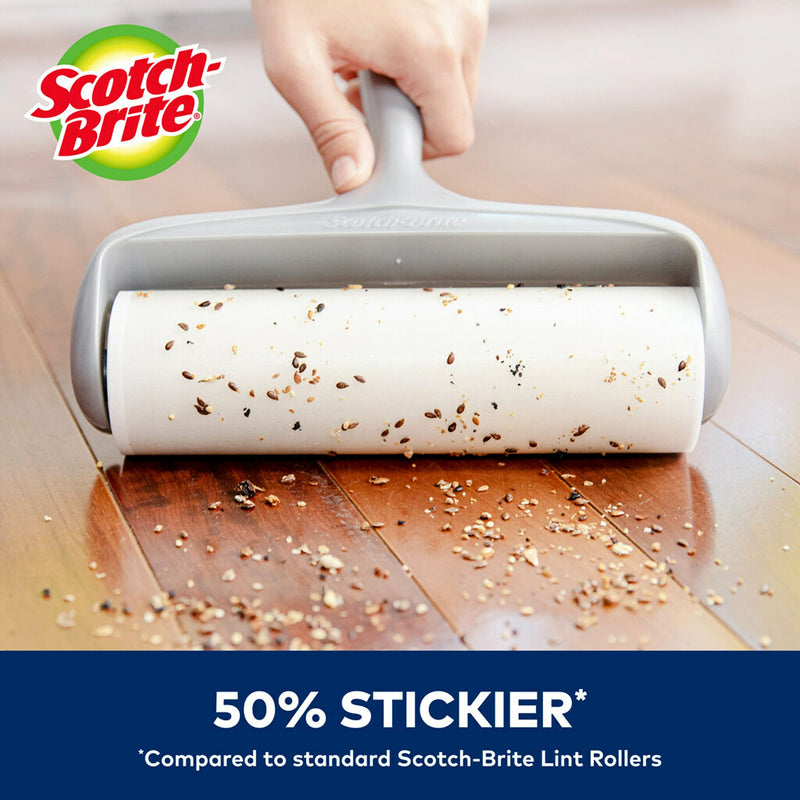 [Australia] - Scotch-Brite 50% Stickier Large Surface Lint Roller, Works Great On Pet Hair, 60 Sheets 1 Roller 