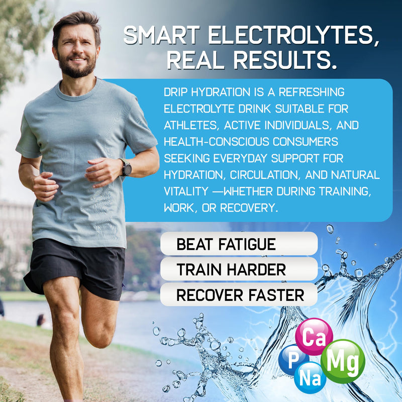 Drip Hydrate Electrolyte Drink Powder for Hydration – Triple Salt Complex with Coconut Water & Taurine – 60 Servings (Citrus Dream) Citrus Dream 360g