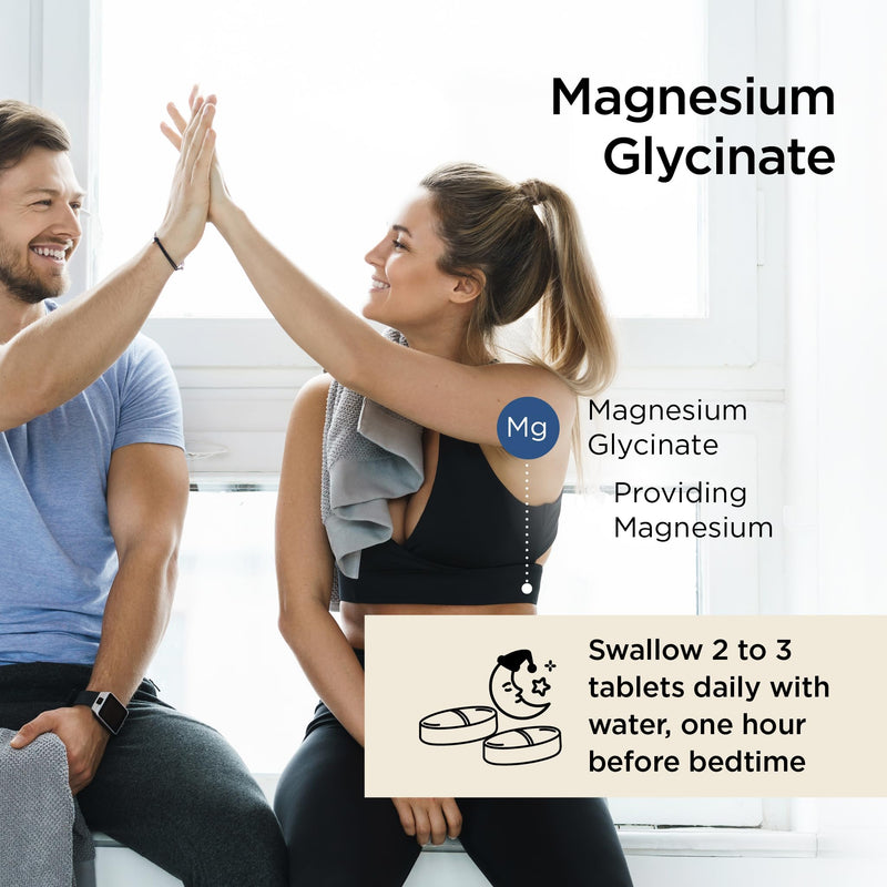 Healthspan Magnesium Glycinate 1500mg | Unwind at Bedtime | Reduces Tiredness & Fatigue | Maintains Normal Muscle & Psychological Function | Gentle on Your Stomach | Vegan (240 Tablets) 120 count (Pack of 2)