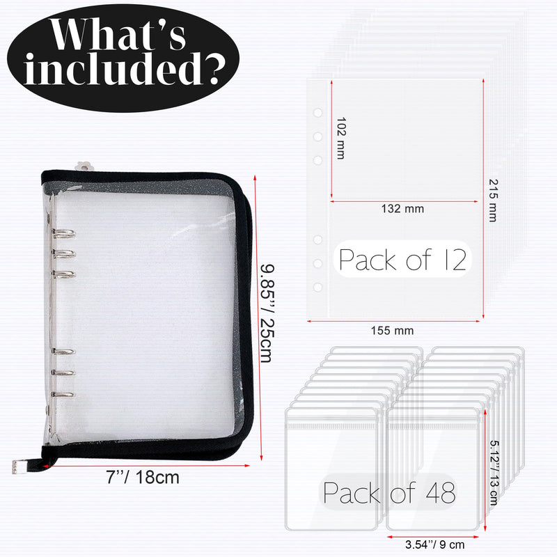 Travel Jewelry Organizer Case with Clear Zipper Velvet Pouch and Transparent Jewelry Storage Book with Small Clear Zippered Pouch