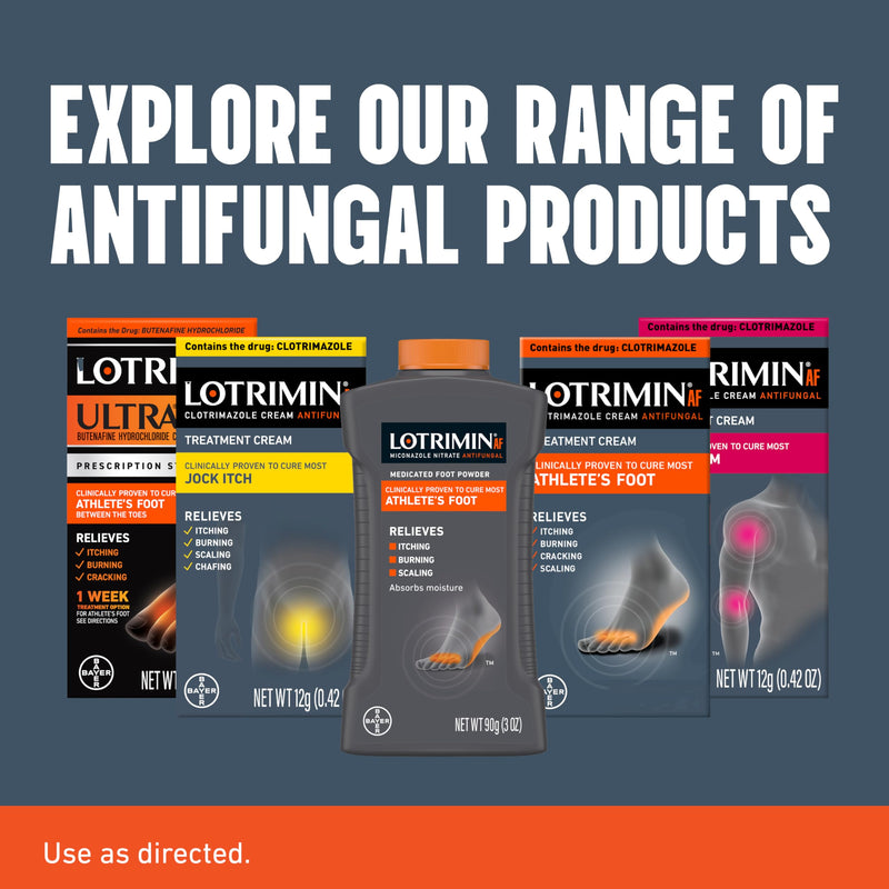 Lotrimin AF Athlete's Foot Antifungal Powder, Miconazole Nitrate 2% Treatment, Clinically Proven Effective Antifungal Treatment of Most AF, Jock Itch and Ringworm, 3 Ounces Bottle (Pack of 3) 3 Ounce (Pack of 3)