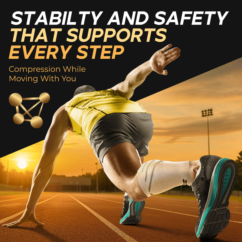 CopperJoint Running Calf Compression Sleeve Women – Easy-On Footless Calf Compression Sleeves for Men, Support Mens Leg Sleeves for Runners, Basketball, Sports, Copper Infused Nylon - Grey, Large