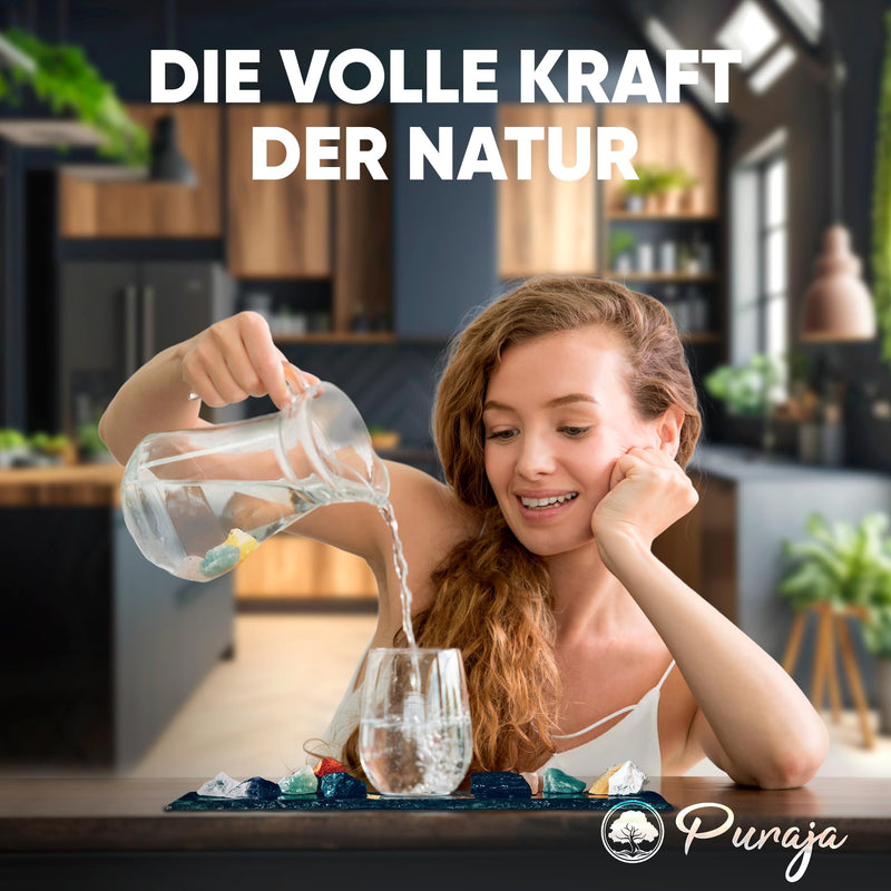 [Australia] - PURAJA All in One Gemstone Set | Put together all water stone mixtures yourself One piece of each of the 10 most popular water and healing stones | 100% natural stones 300g 