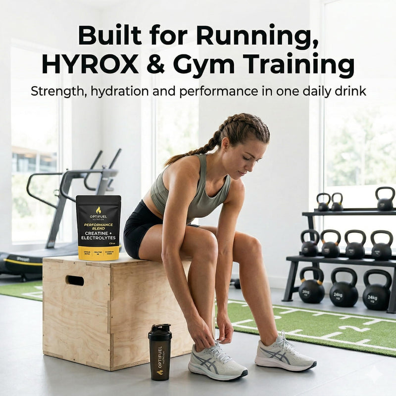 Optifuel Creatine Monohydrate + Electrolytes Powder 300g | 5g Creatine + 1250mg Electrolytes per Serving | Citrus Flavour | Hydration, Strength, Recovery & Muscle Performance | 30 Servings
