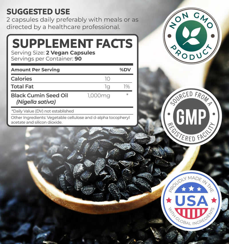 Black Seed Oil & Organic Super Greens (3-Month Supply) Seed & Sprout Bundle of Black Seed Oil (180 Capsules) Cold-Pressed Nigella Sativa & Organic Super Greens Powder (180 Tablets) Complete Superfood