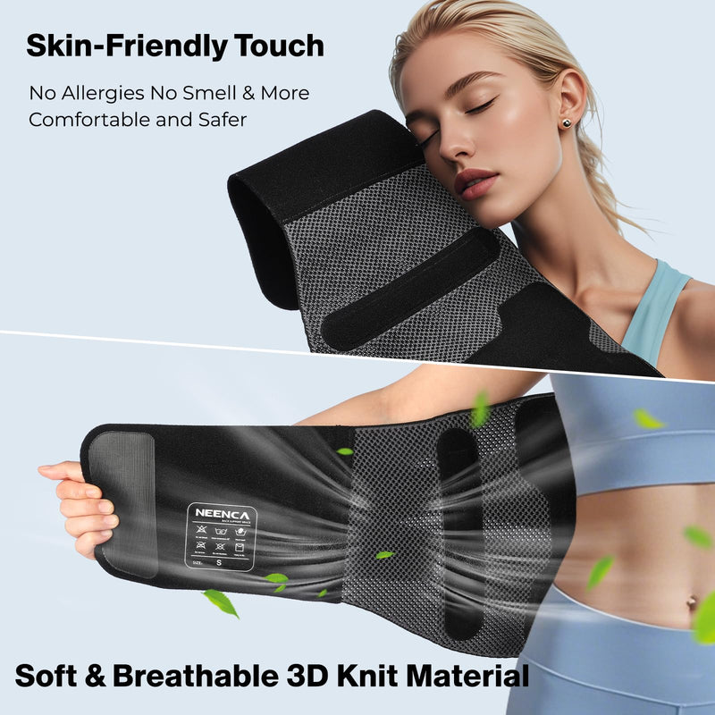 NEENCA Back Brace for Lower Back Pain Relief with Bionic Support System, Adjustable Lumbar Support Belt for Men & Women with Lumbar Pad, Soft Breathable Mesh for Herniated Disc, Sciatica, Scoliosis... Large Black-Single