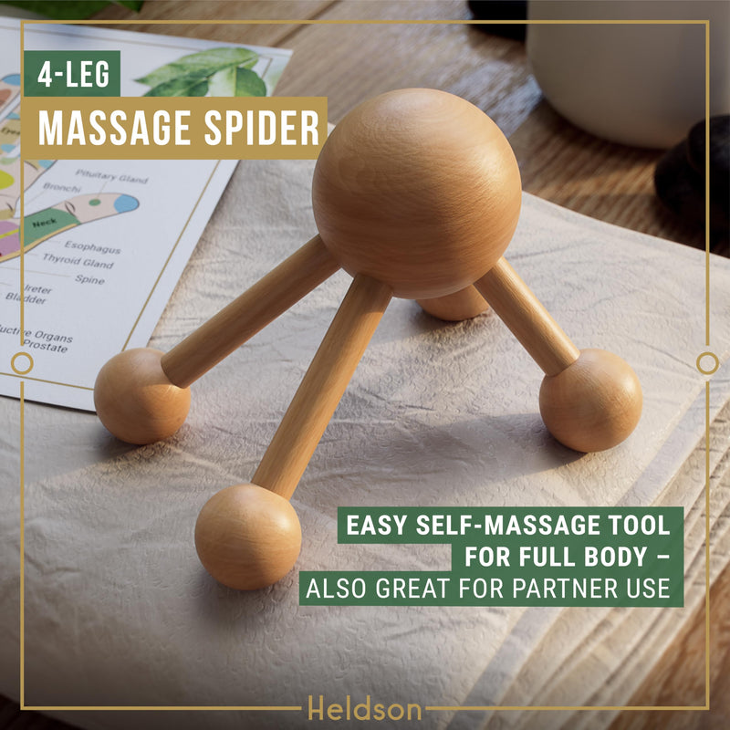 [Australia] - HELDSON® Wooden Therapy Massage Tools [6 Pieces] - Wood Rollers for Body Sculpting - Lymphatic Drainage Massager - Cellulite Tool - Maderoterapia Kit - Back Rolling Stick - Wellness Gifts Women, Men 