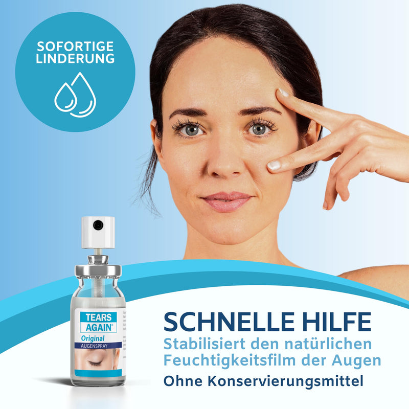 [Australia] - TEARS AGAIN Original XL eye spray against dry eyes 20ml - also suitable for children - Helps with tired, burning and irritated eyes - No preservatives - with liposomes 20 ml (pack of 1) 