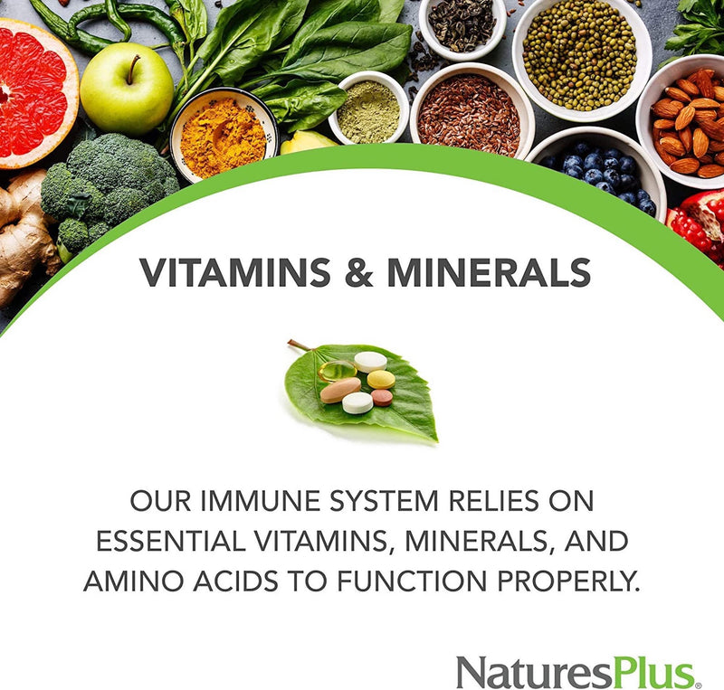 NaturesPlus Immune Boost - Complete Antioxidant Blend of Vitamin A, C, D, Zinc, Selenium, and More - Immune and Collagen Support- Vegetarian, Gluten Free - 60 Tablets
