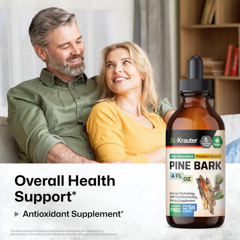 [Australia] - Pine Bark Extracts Tincture - Rich in Antioxidants Liquid Supplement - 400 mg Organic French Maritime Pine Bark Extract Drops - Vegan, Alcohol & Sugar Free Extract - 2 Months Supply 4 Fl Oz (Pack of 1) 