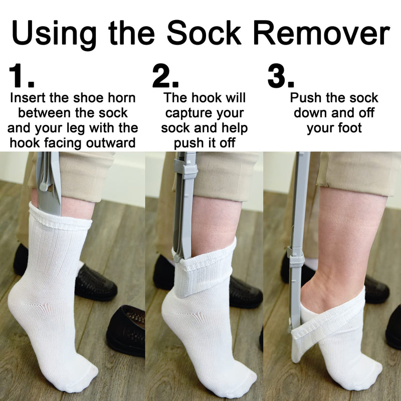 [Australia] - Long Handled (26") Shoe Horn and Sock Remover - Large Dressing Aid for Seniors, Elderly, Disabled - Sock Otter by Easy To Use Products 