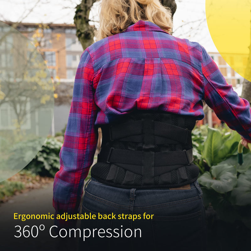 [Australia] - BraceUP Back Brace with lumbar Pad - Back Pain Relief for Men and Women, Lumbar Support Belt for Sciatica Pain, Heavy Lifting, Waist Support, Lower Back Brace (L/XL 35-43 In) L/XL (35-43 In) 