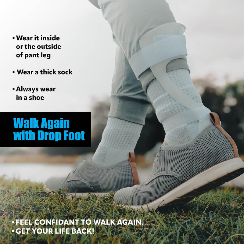 BraceOn AFO Swedish Drop Foot Stabilizer for Walking and Exercise, Drop Foot Braces for Men, AFO Brace & Foot Drop Braces, Foot Boot for Injured Foot, Men, Left Men Left