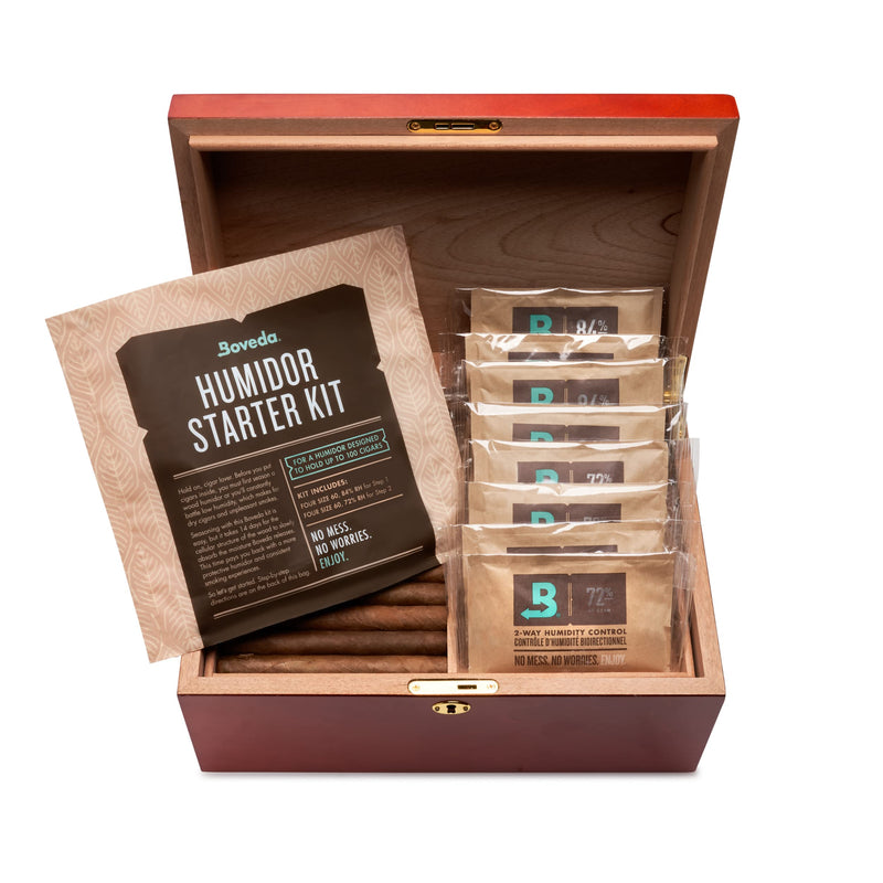[Australia] - Boveda Humidor Starter Kit Bundle: Season a Wood Humidor Plus Maintain Humidity with 2-Way Humidity Control | Includes (2) Each Size 60 Boveda 84% RH & 72% RH | 1-Count Small 