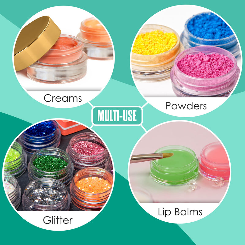 Sample Containers, Makeup, Mini Jars with Lids, Small, 3 Gram, 200 PK, Gold | Houseables Sample Jars, Lip Balm Containers, Empty, Powder, Gloss, Cosmetic, Tiny, Dab, Wax, Scrub, Little, Travel, Plastic 200 Pack