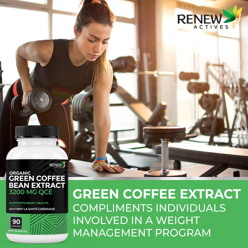 [Australia] - Renew Actives High Potency Green Coffee Bean Extract - 800mg per Serving Green Coffee Bean Extract with 50% Chlorogenic Acid for Antioxidant Benefits - Made in Canada - 90 Vegan Capsules 