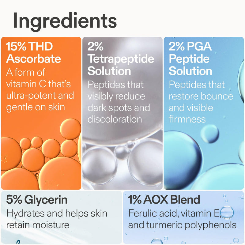 Skinfix Brighten + Firm 15% Vitamin C Serum for Face - Visibly Fades Dark Spots & Fine Lines - Safe for Sensitive & Aging Skin